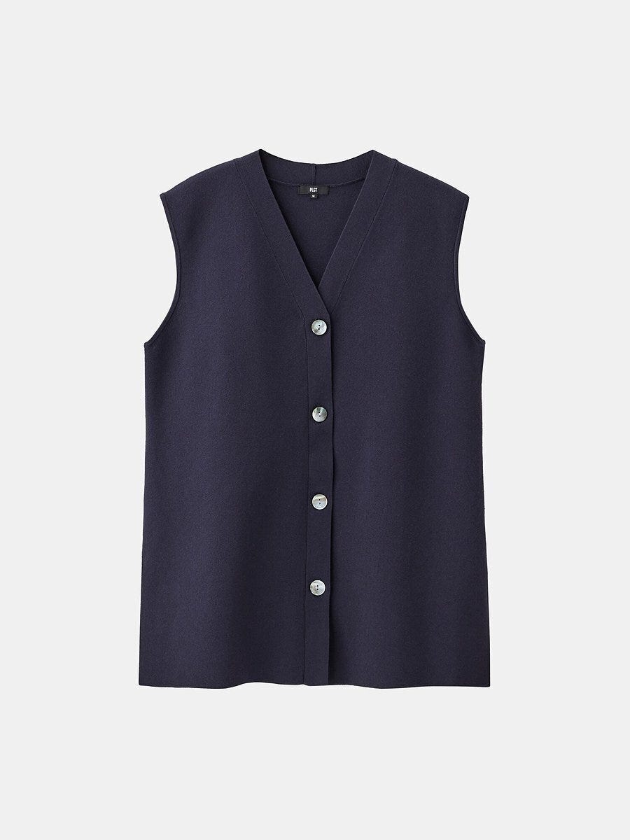 GU コットンブレンドVネックニットベスト GUのコットンブレンドVネックニットベスト