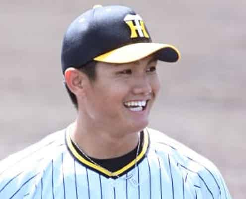 阪神 西純が秋季C初のフリー打撃 左翼ネットへ突き刺す柵越えを放つ
