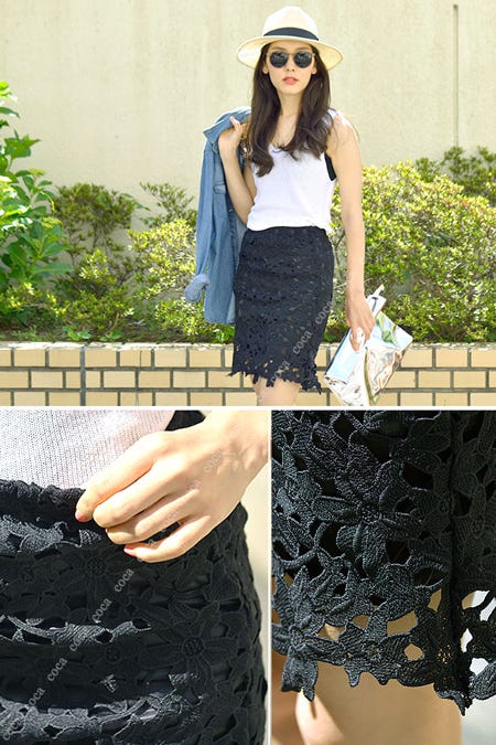 花柄レースタイトスカート「coca」2,490円 (税込)