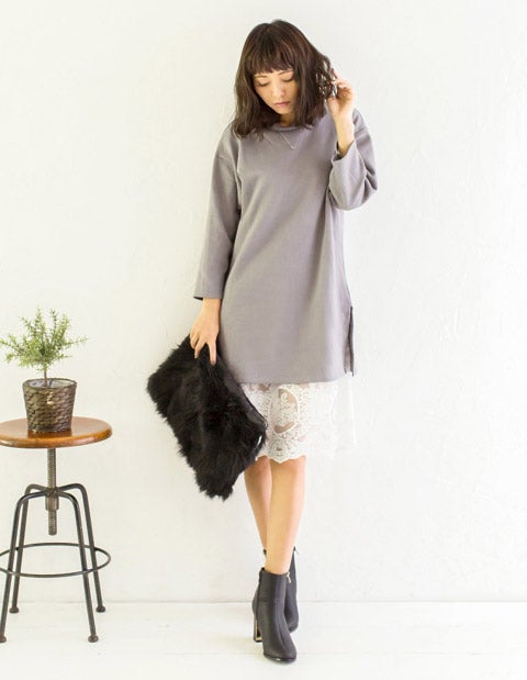 サイドスリットレイヤードワンピース「Re:EDIT by GALSTAR」3,198円（税込）／画像提供：Re:EDIT by GALSTAR