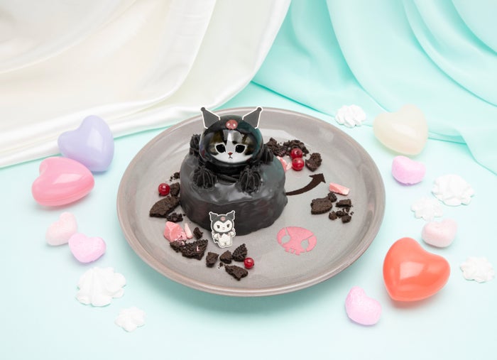 クロミのまっくろにゃんケーキ税込1,760円(C)mofusand (C)2023 SANRIO.CO.,LTD. APPROVAL NO. L637383