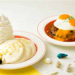 「ハワイアンマカダミアナッツパンケーキ」「ビッグアイランドロコ・モコ」／画像提供：Eggs’n Things Japan