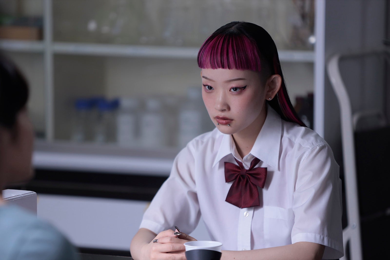 詩羽「最高の教師 1年後、私は生徒に■された」第5話より（C）日本テレビ