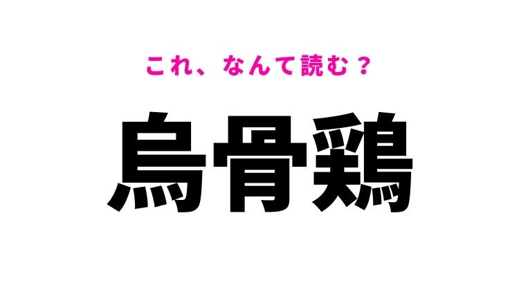 【漢字クイズ】「烏骨鶏」はなんて読む？ニワトリの仲間の鳥！
