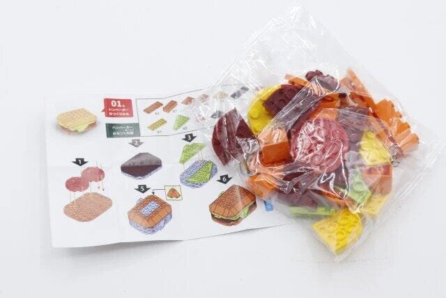 ダイソーのファストフードブロックコレクション（01ハンバーガー）1