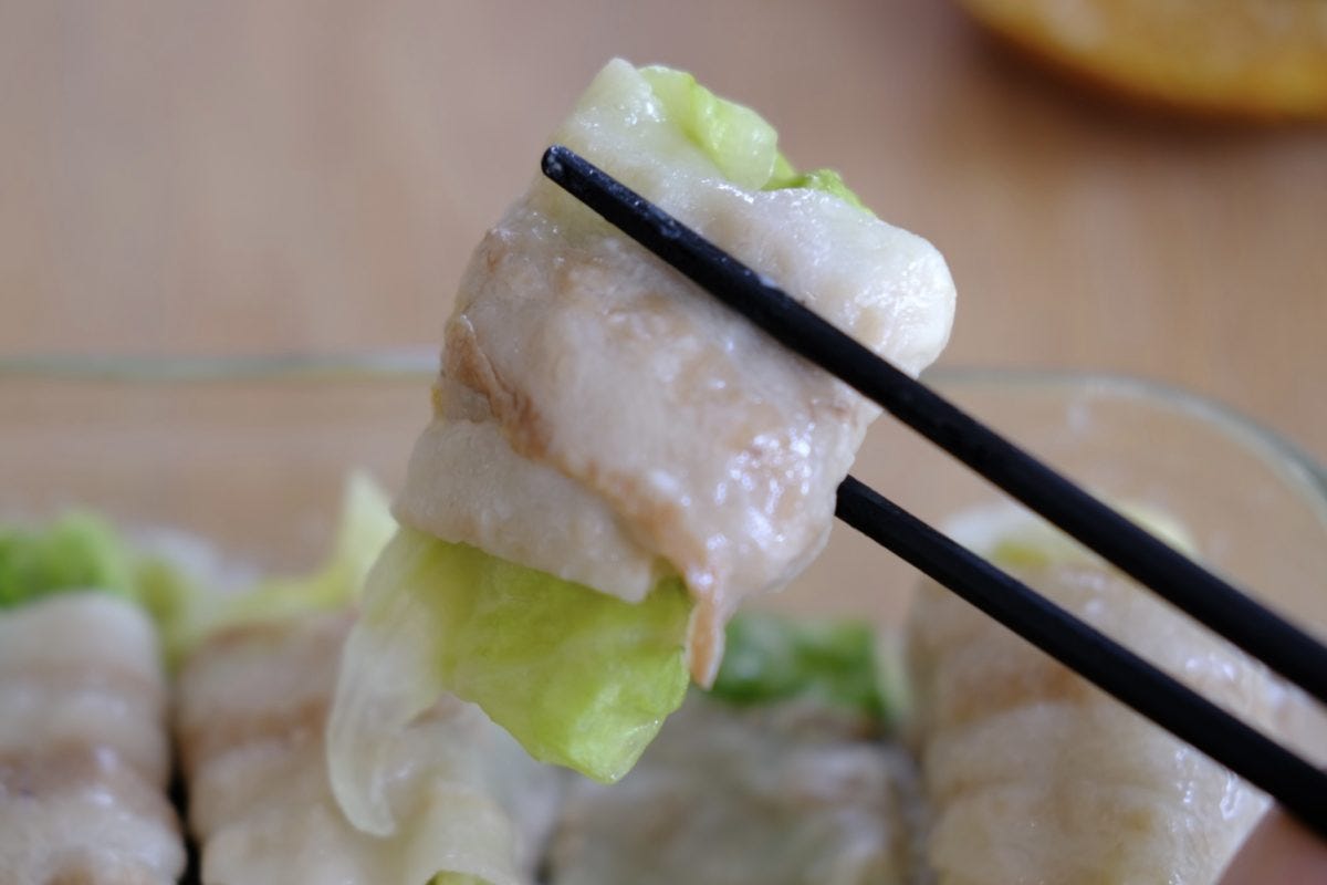 ロバート馬場・豚バラレタス巻き