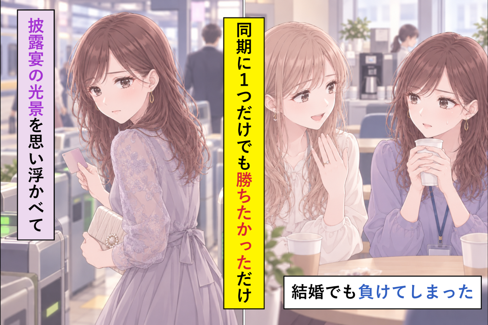 「私のほうが先に結婚する」と言っていた私→同期の結婚式当日、改札の手前で引き返しました