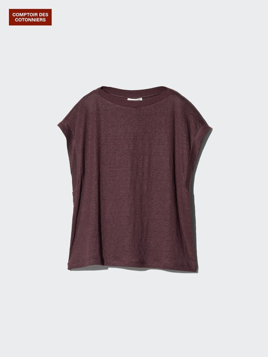 2026ユニクロ春夏大人女性おすすめリネンフレンチスリーブリラックスフィットT