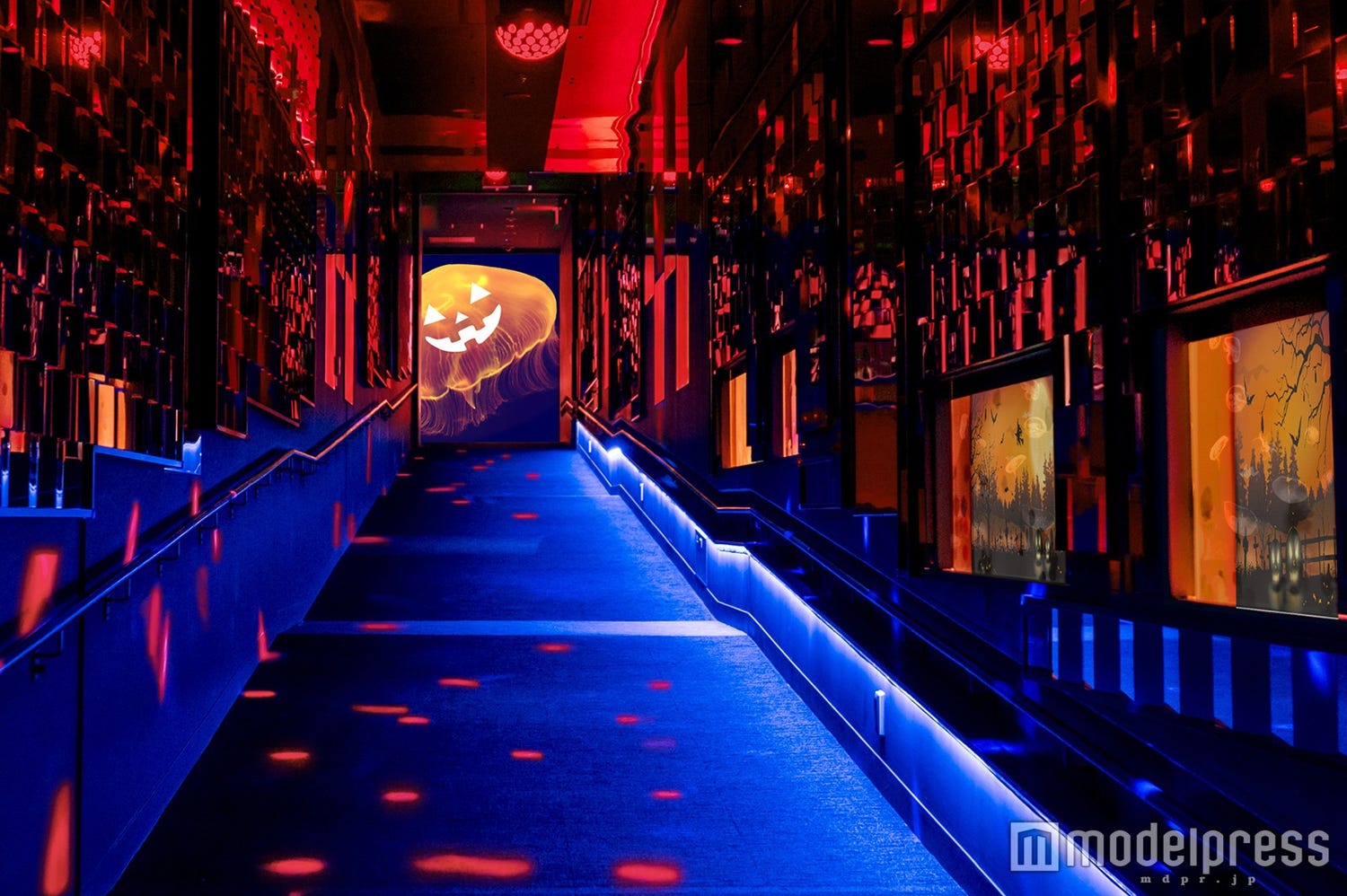 クラゲ万華鏡トンネルがハロウィーン仕様に!すみだ水族館をオバケ風のクラゲが漂う