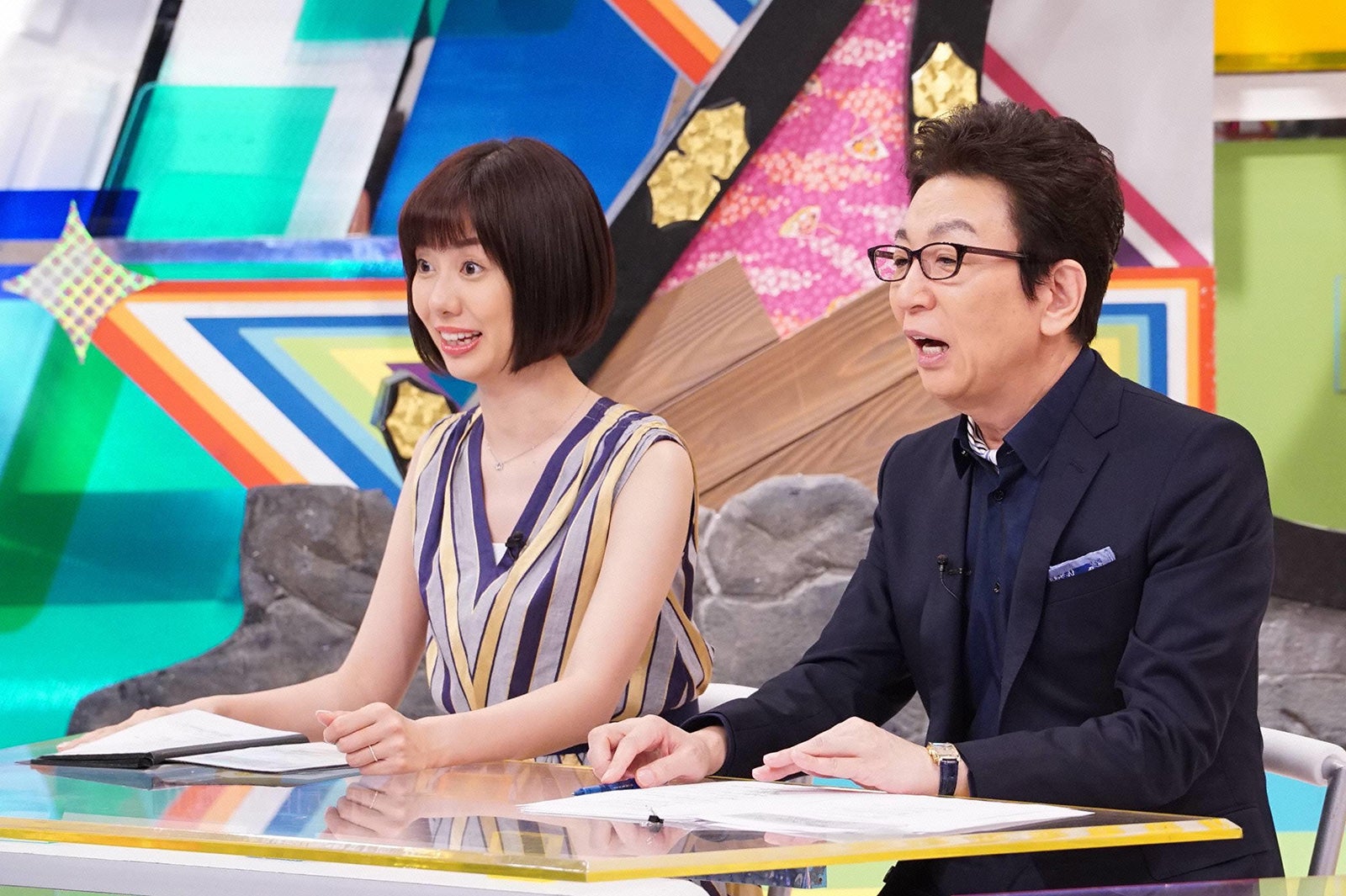 山崎夕貴、古舘伊知郎（C）フジテレビ