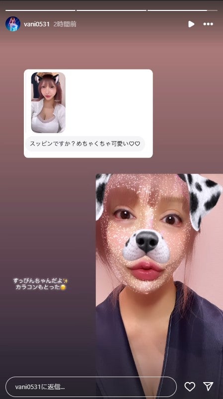 ヴァニラInstagramストーリーズより