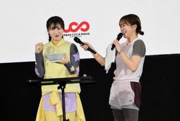アーバンサイクルパークス広島がグランドオープン 塚本恋乃葉が食レポに挑戦！枡田絵理奈とトークショー 会場から大きな拍手