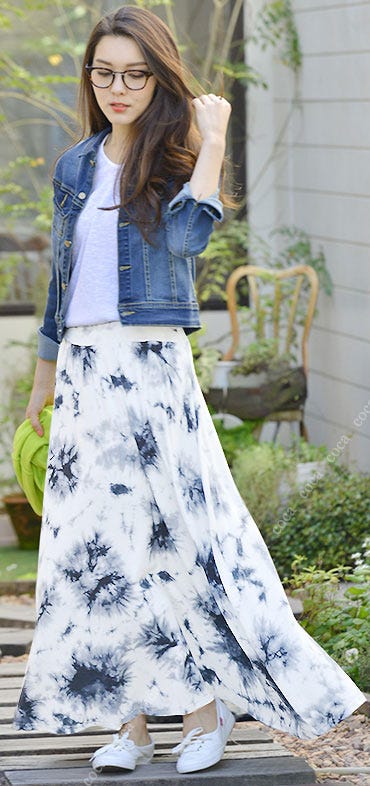 背の高さで長さ選べる無地フレアロングスカートcocaオリジナル「coca」1,990円(税込)