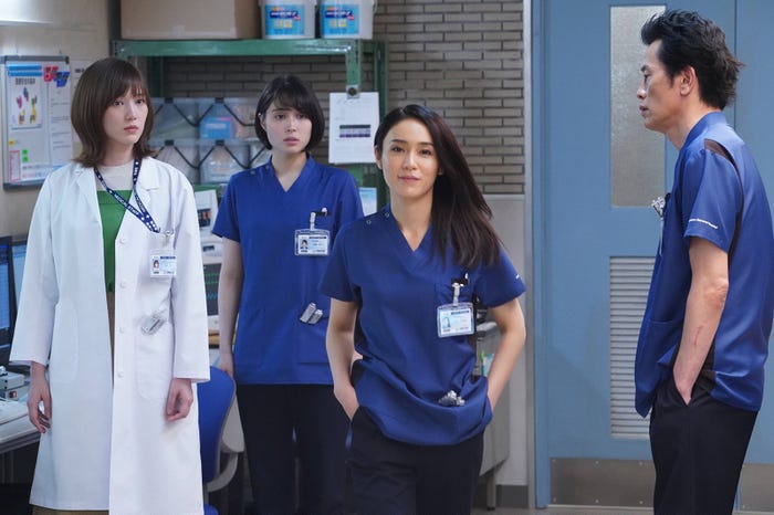 本田翼、広瀬アリス、山口紗弥加、遠藤憲一/「ラジエーションハウス~放射線科の診断レポート~」第6話より(C)フジテレビ