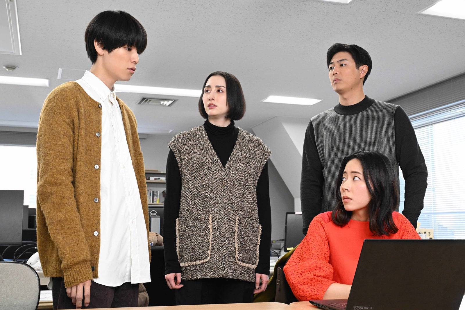 萩原利久、早見あかり、時任勇気、大西礼芳「めぐる未来」第7話より（C）読売テレビ