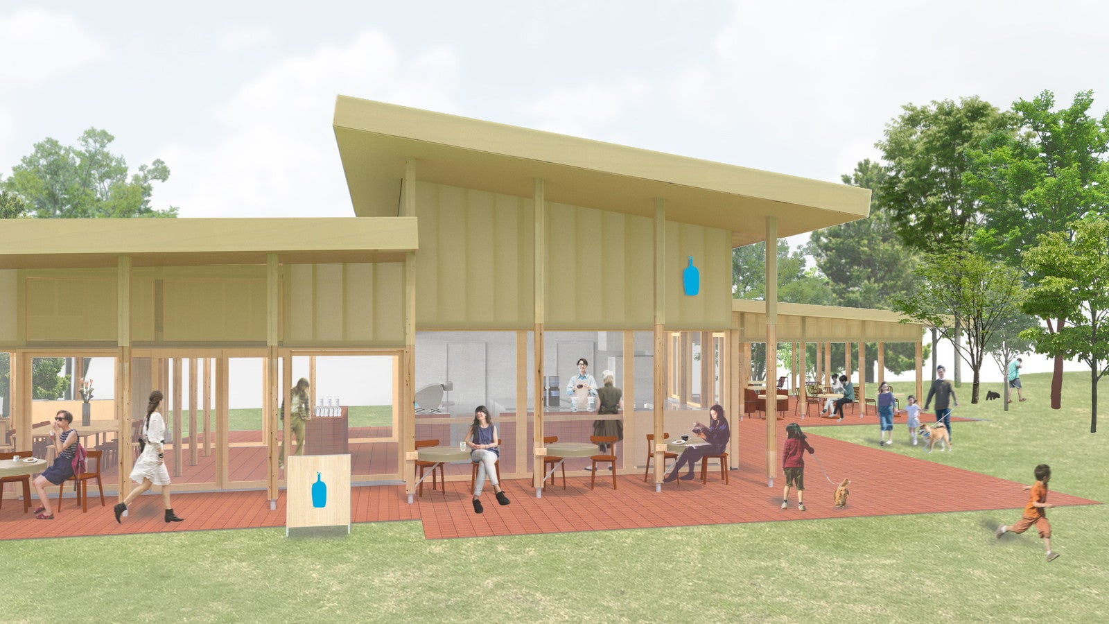 豊洲公園に「ブルーボトルコーヒー 豊洲パークカフェ」愛犬OKテラス席含む64席