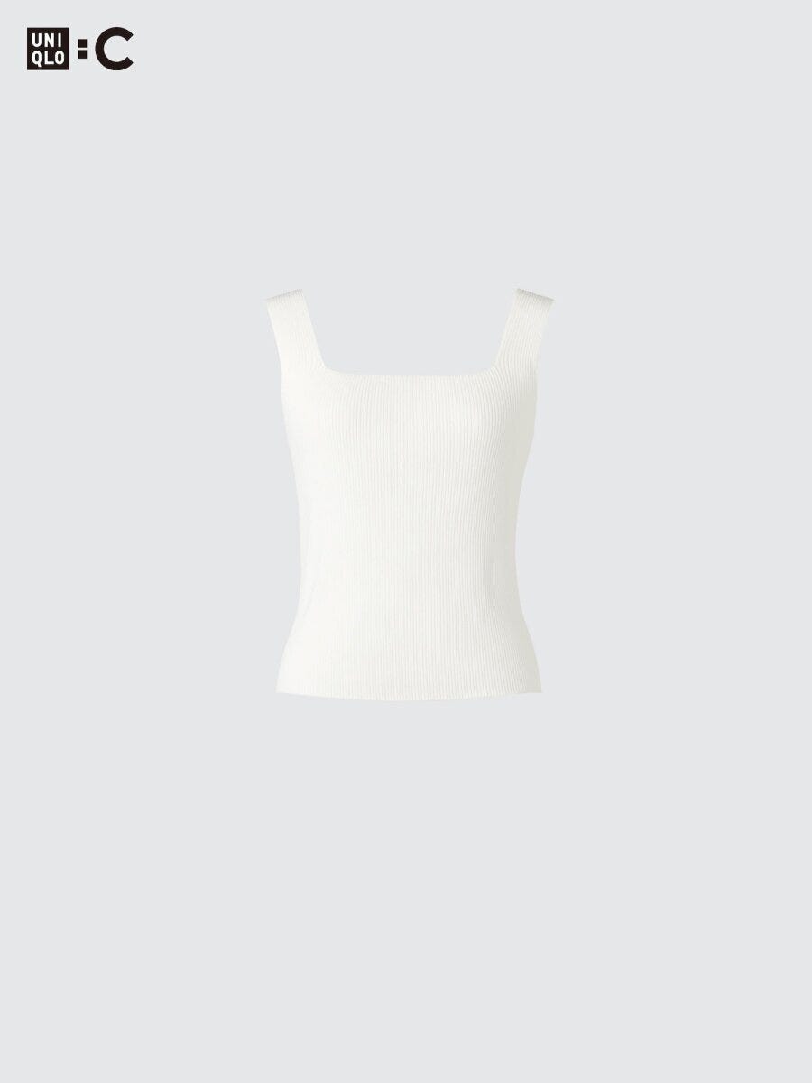 2026春夏ユニクロC大人女性おすすめ3Dリブスクエアネックセーター