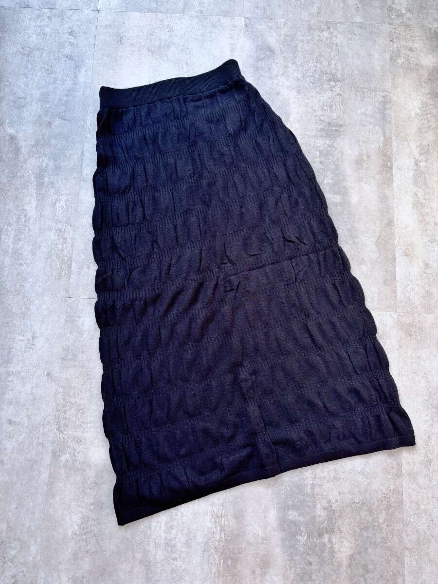 cocaシャーリングニットスカート　ブラック