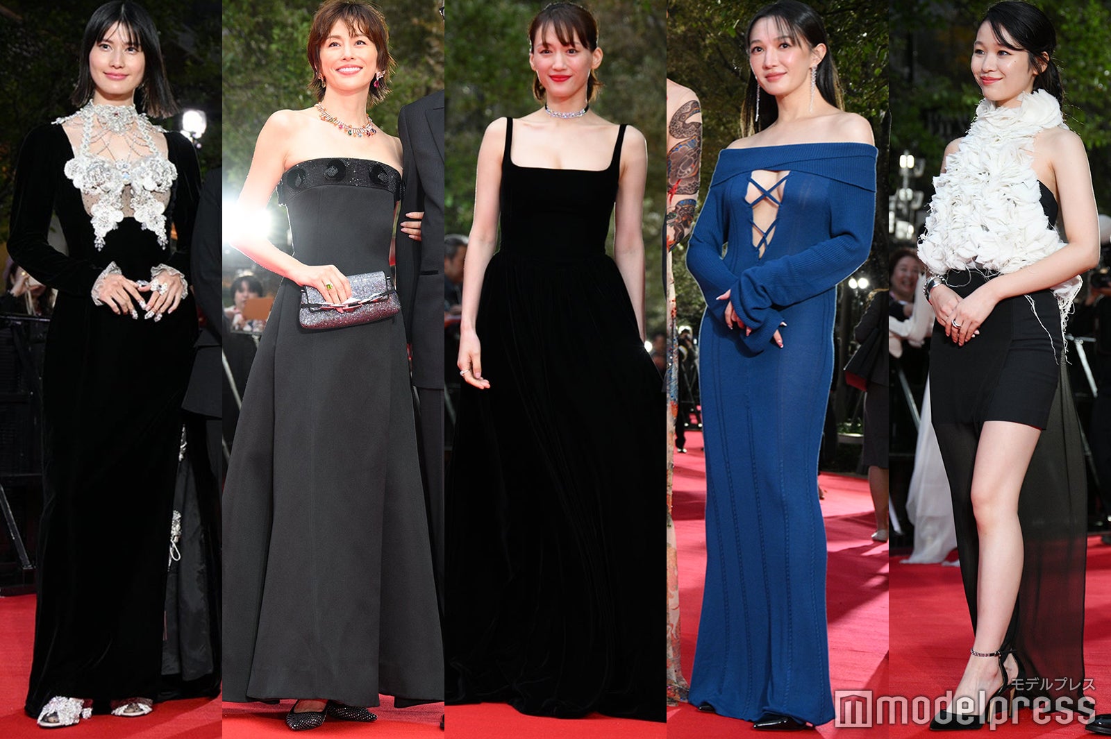 綾瀬はるかはキャミドレス、米倉涼子はオフショルドレス…菊地凛子・水原希子・橋本愛らレッドカーペッド集結【37回東京国際映画祭】