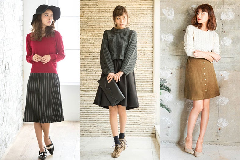 女度が高まる！秋っぽ「フレアスカート」で上品レディに