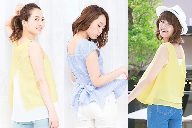 見返り美人な「バックコンシャストップス」で後姿も色っぽく！