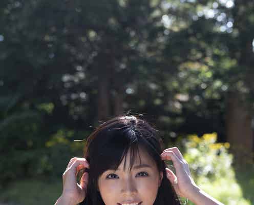 癒し系レースクイーン川村那月、ビキニでふわり美バストくっきり