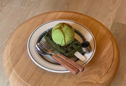 宇治抹茶ワッフルプレート