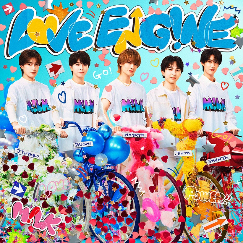 M!LK、ミニアルバムタイトルは「LOVE ENG!NE」に ポップなジャケ写公開