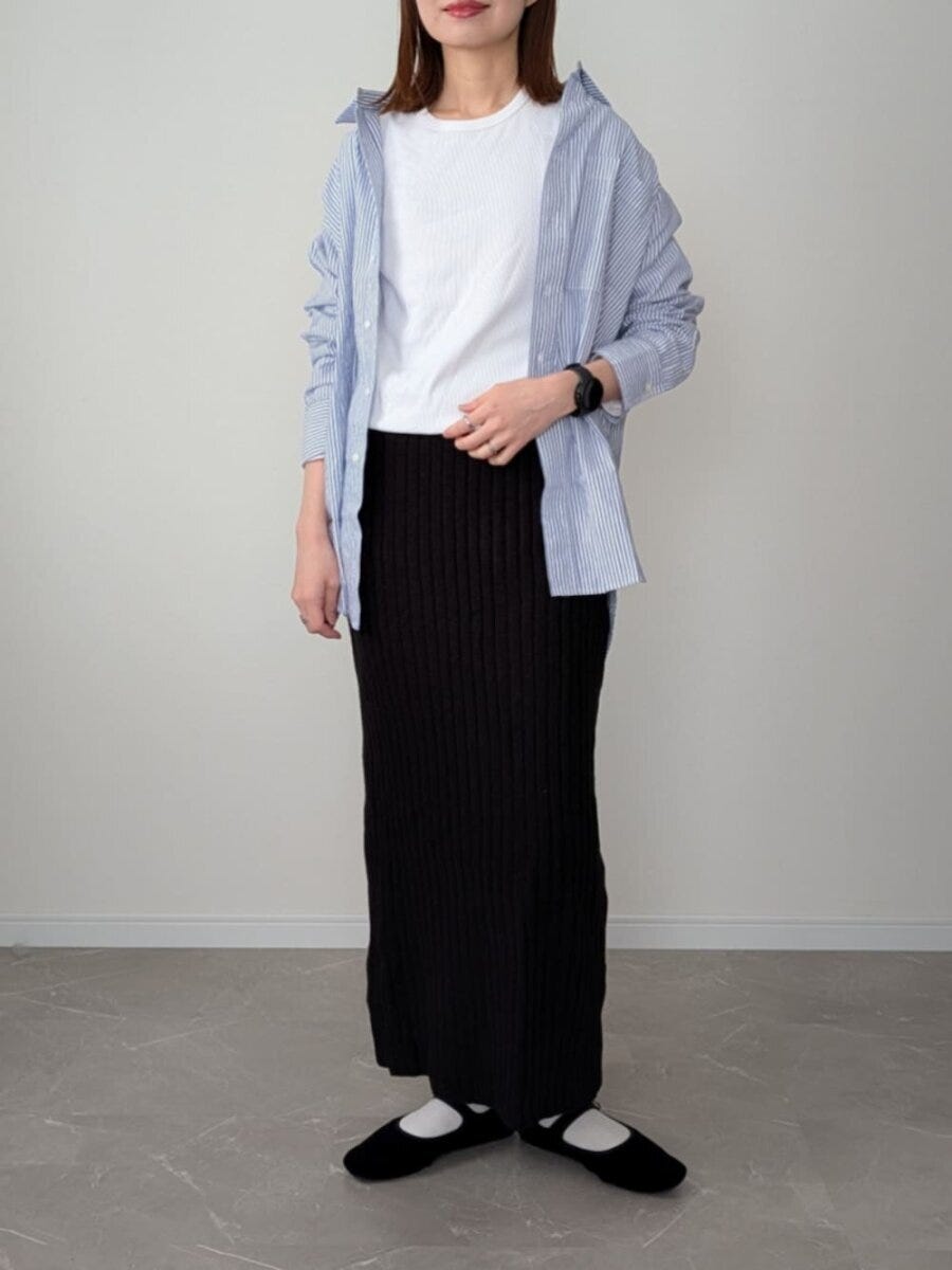 ストライプシャツコーデ5