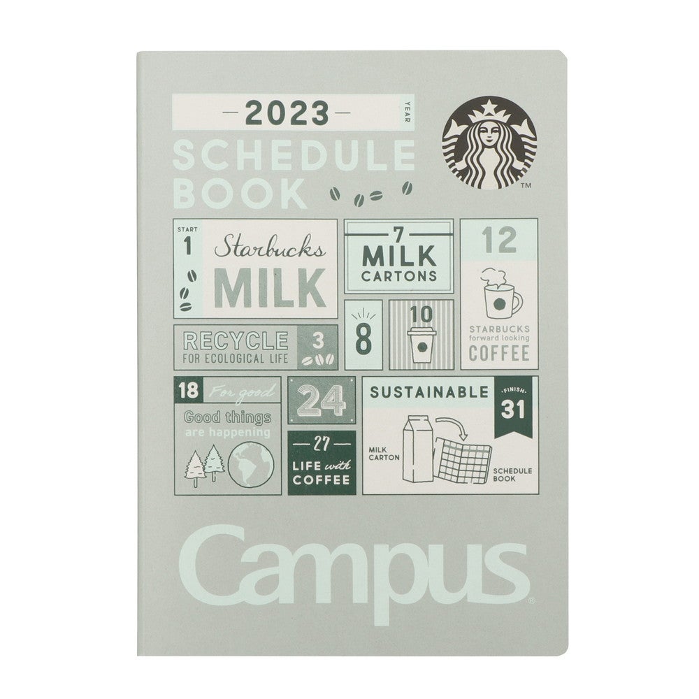 2023スターバックスキャンパススケジュールブック グレー¥2,300／画像提供：スターバックス コーヒー ジャパン