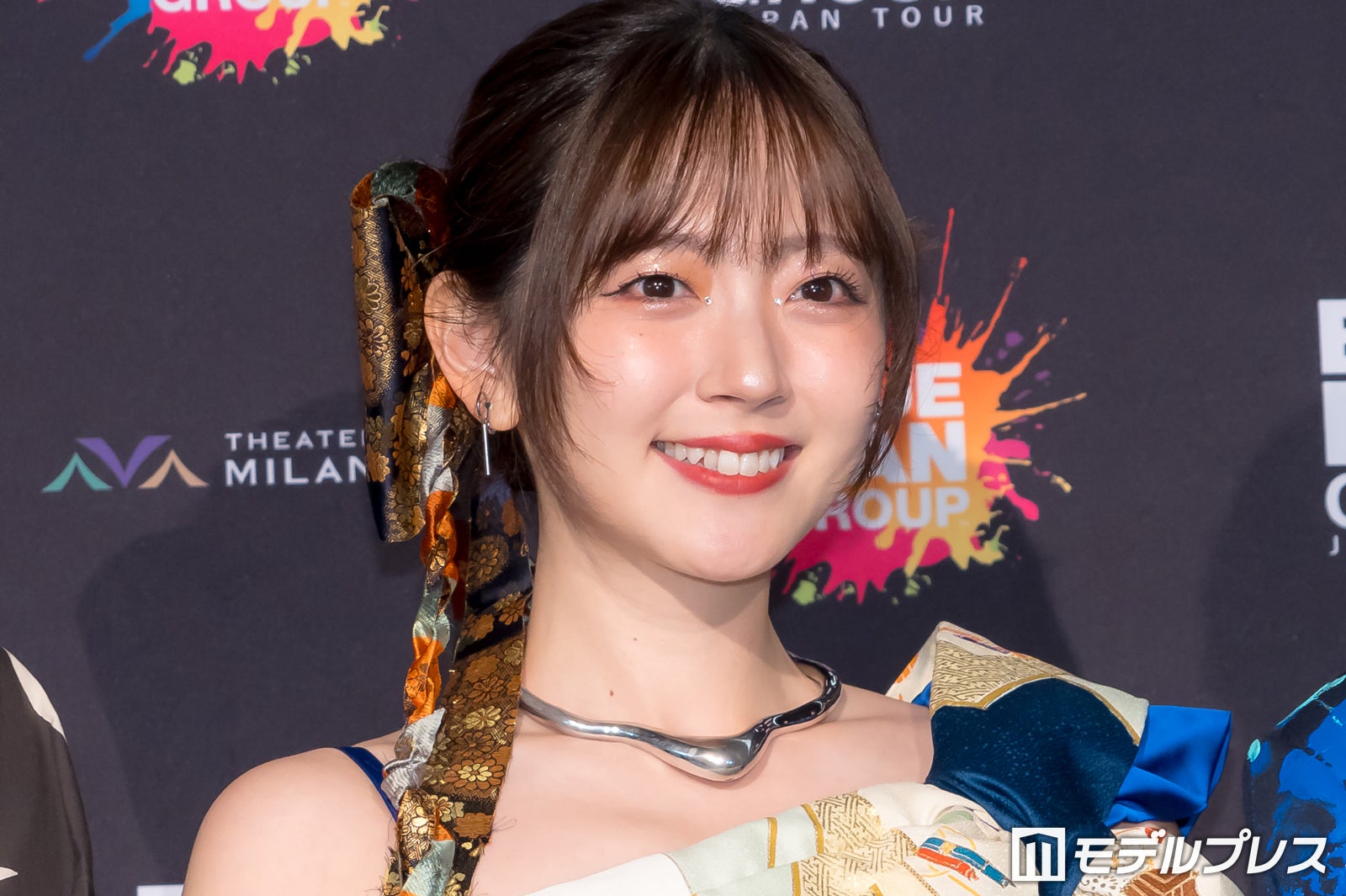 鈴木愛理、美脚際立つ着物アレンジドレスで登場 プレスショーで“ハプニング”も「忘れちゃった」