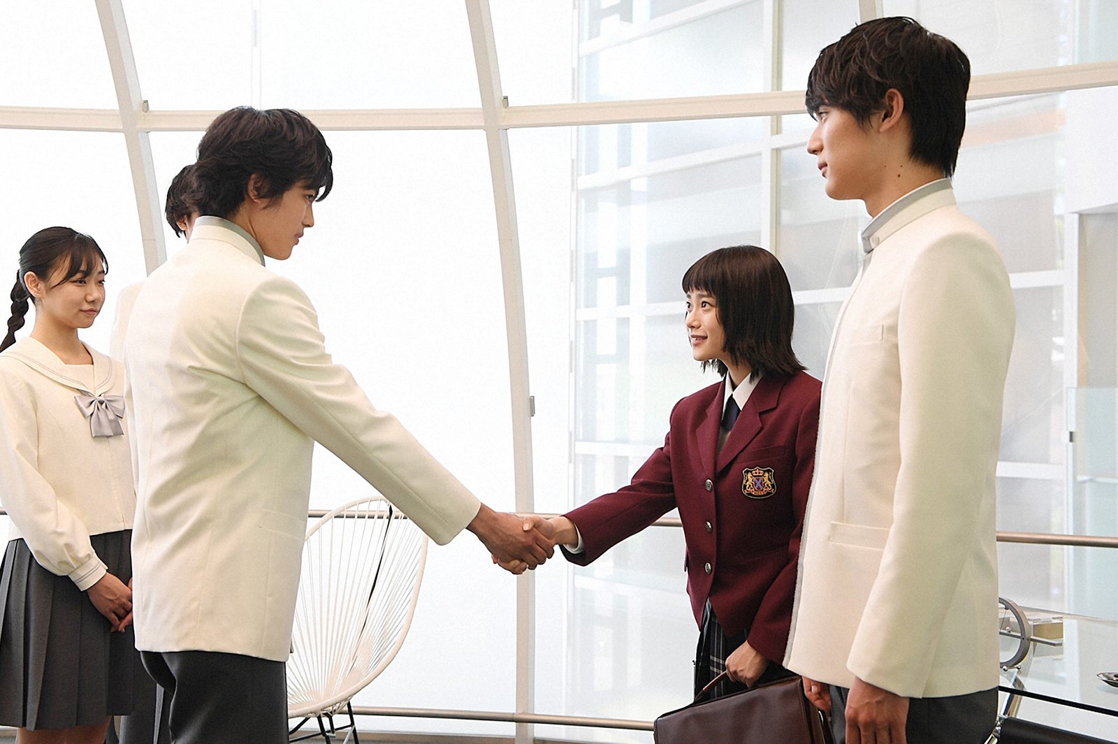 嘉島陸、杉咲花、中川大志／「花のち晴れ～花男 Next Season～」第7話より（C）TBS