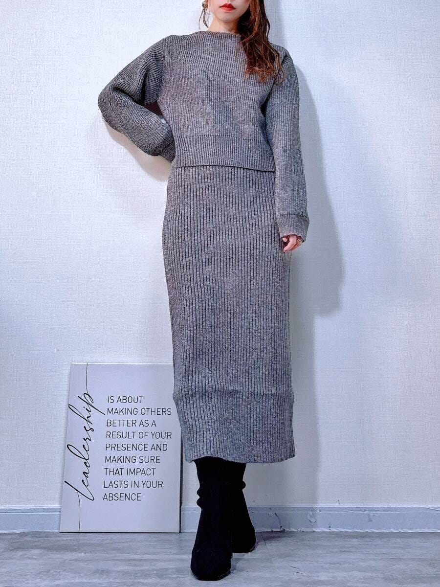 cocaラメニットセットアップ cocaラメニットセットアップ グレー