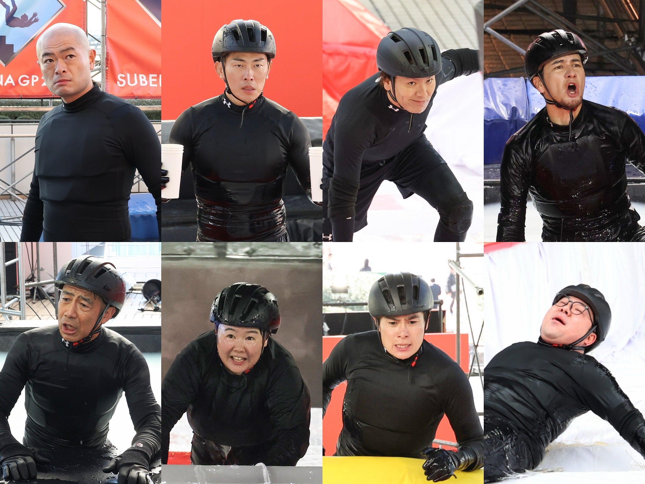 （上段左から）あばれる君、太田博久、狩野英孝、JOY（下段左から）森脇健児、やす子、吉村崇、和田まんじゅう（C）フジテレビ