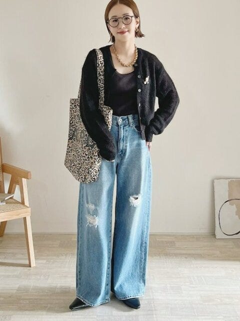 カーディガン　コーデ　秋