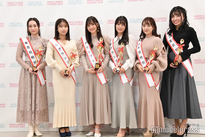 「FRESH CAMPUS CONTEST 2022」花田ゆりさん、滝口碧空さん、小杉怜子さん、阪上朋花さん、沖玲萌さん、石原未彩さん(C)モデルプレス