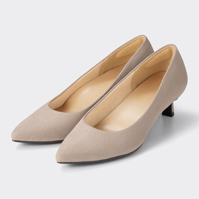 GU ブラフィールリブアメリカンスリーブワンピース 着回し 6style EccO イラスト GU マシュマロパンプス