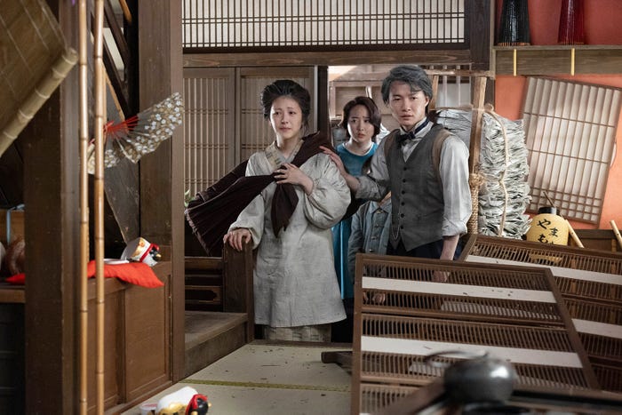 浜辺美波、本田望結、神木隆之介「らんまん」第124話(C)NHK