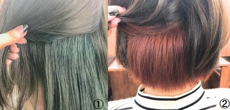 ③秋でも派手髪にしたい！秋色インナーカラー