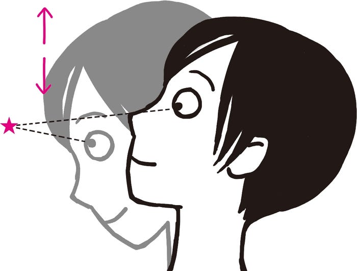 視点を一点に固定したまま首を動かす(C)松本奈緒美