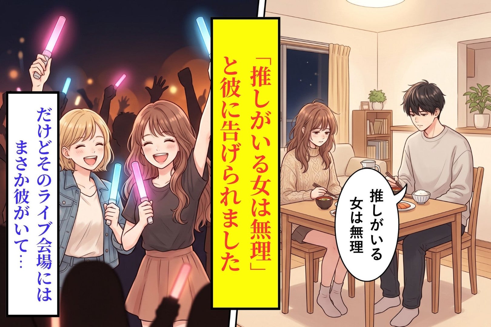 誕生日の前日に「推しがいる女は無理」と言った彼が、ライブ会場に来ていた