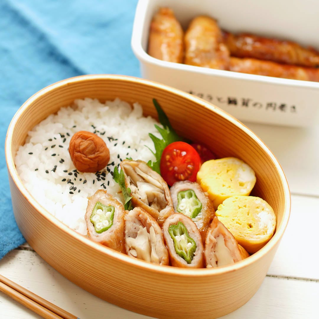 オクラと舞茸の肉巻き