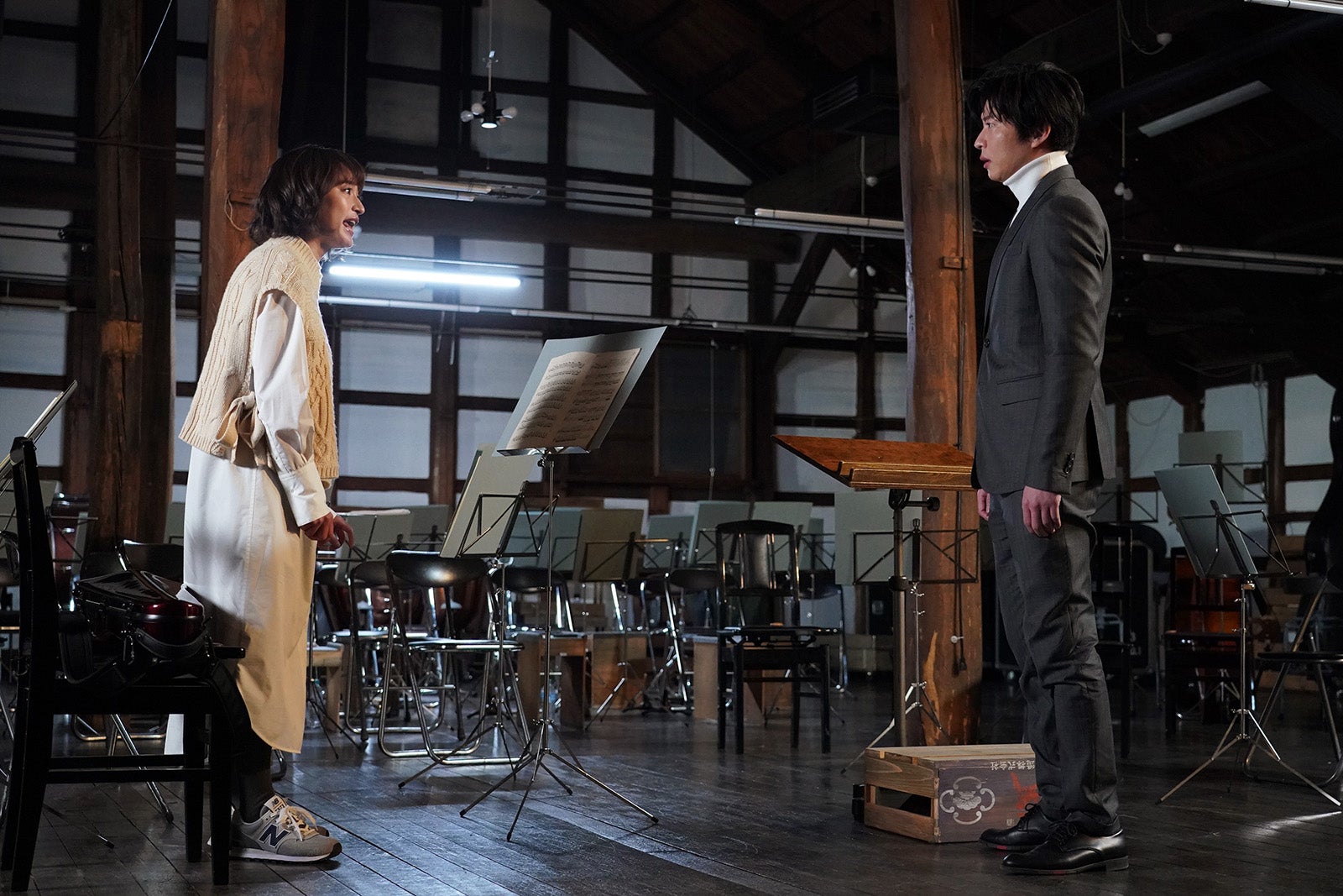 門脇麦、田中圭／「リバーサルオーケストラ」第5話より（C）日本テレビ