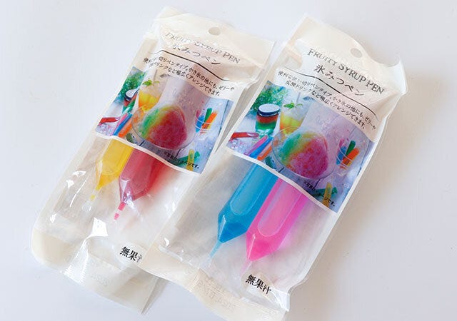 セリア 氷みつペン 100均 セリア 氷みつペン 種類 フレーバー ハワイアンブルー ピーチ イチゴ レモン