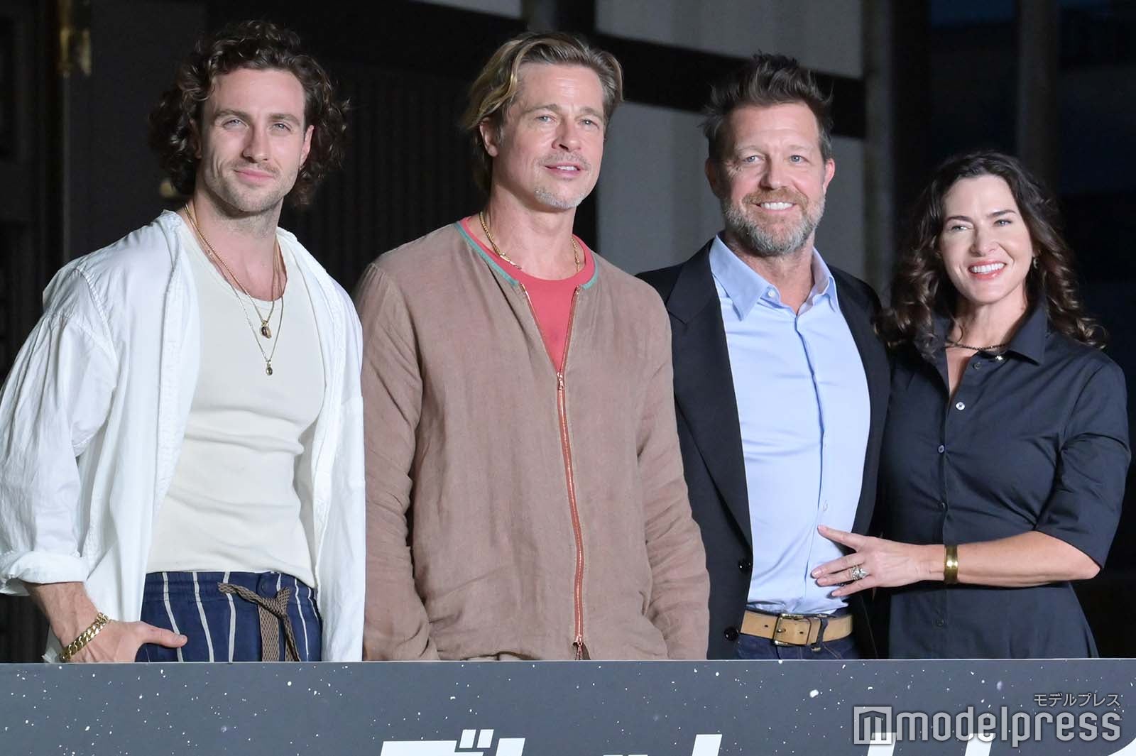 アーロン・テイラー＝ジョンソン、ブラッド・ピット、デヴィッド・リーチ監督、ケリー・マコーミック氏（C）モデルプレス