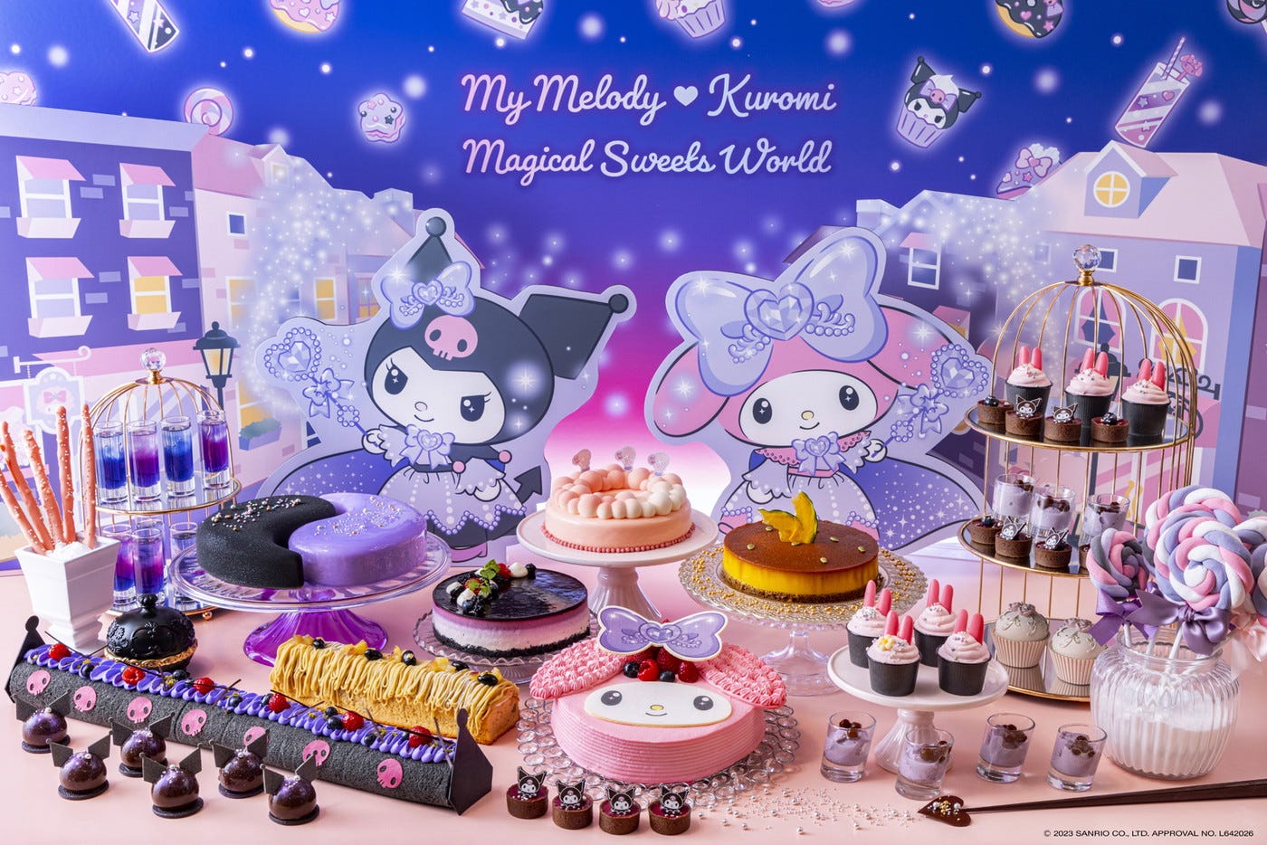 ヒルトン名古屋でマイメロ&クロミのスイーツビュッフェ、不思議可愛いスイーツ14種