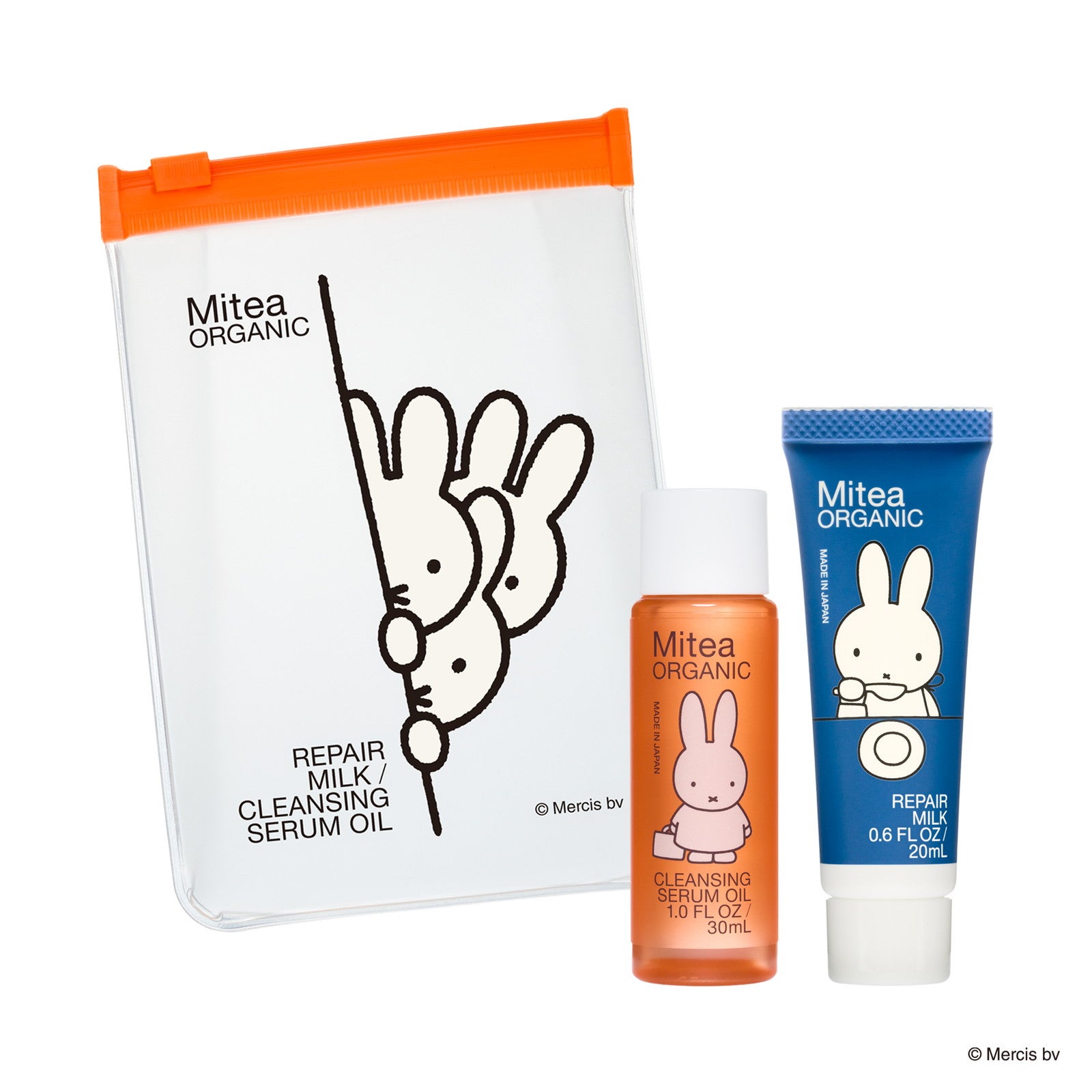 ミニサイズキット(キット内容）クレンジングセラムオイル 30ml、リペアミルク 20ml 1,500円（税込1,650円）／提供画像