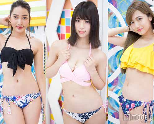 美バストのぞくSEXY水着で悩殺 輝く美貌に心奪われる<深夜のトレンド水着ファッションショー>