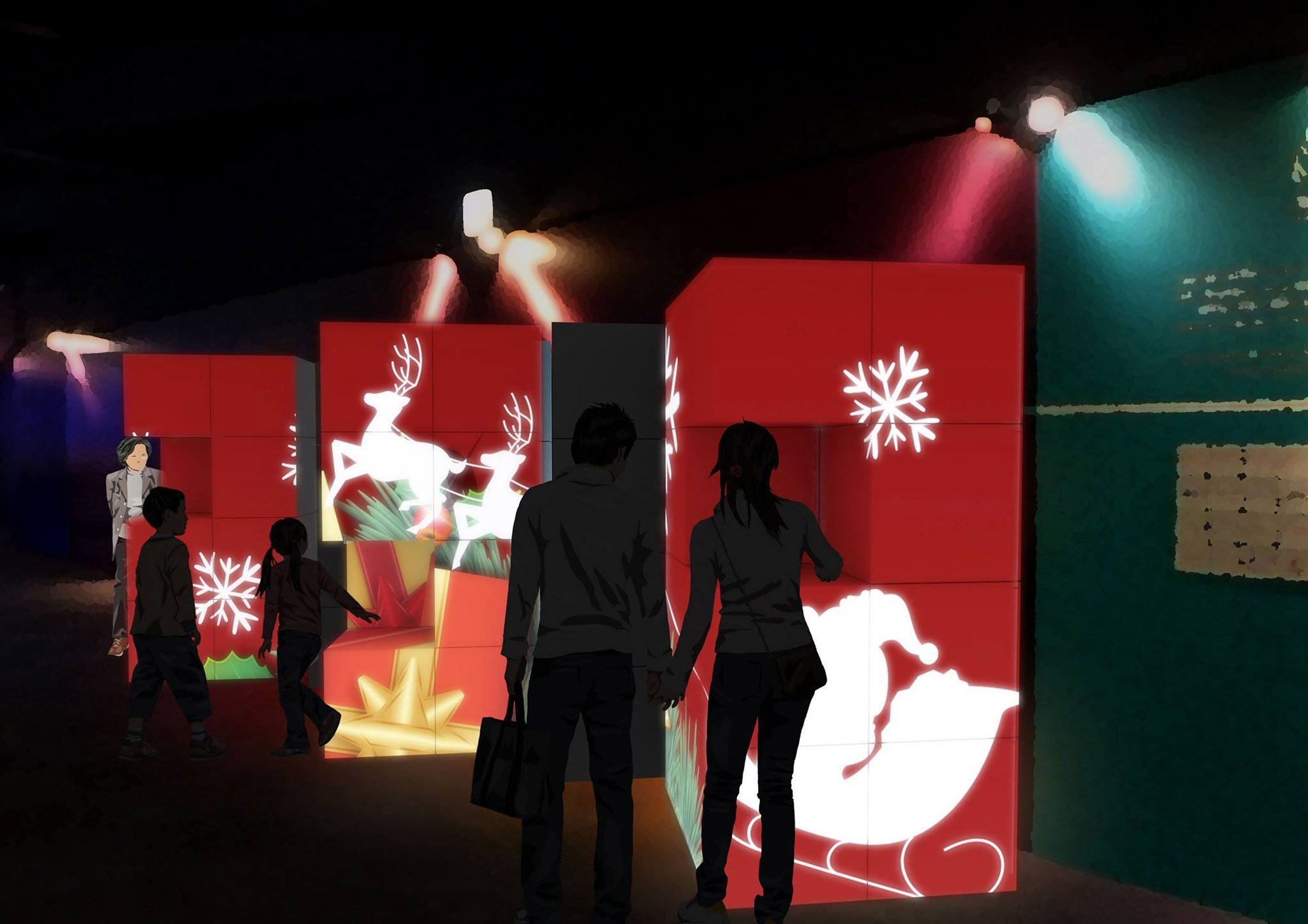 おいでよ、一緒に泳ごう！（ナイトワンダーアクアリウム2016～月光に漂う水族館～）／画像提供：新江ノ島水族館