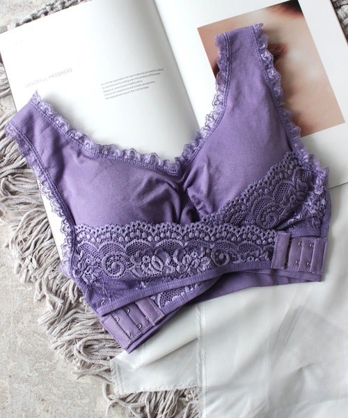 前ホックおやすみブラノンワイヤーナイトブラ